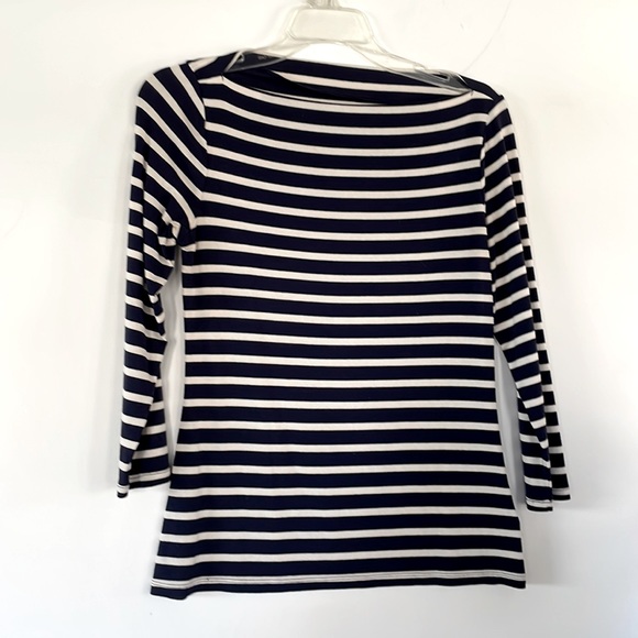Old Navy boatneck top size S navy/cream - Picture 1 of 3